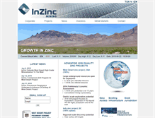 Tablet Screenshot of inzincmining.com